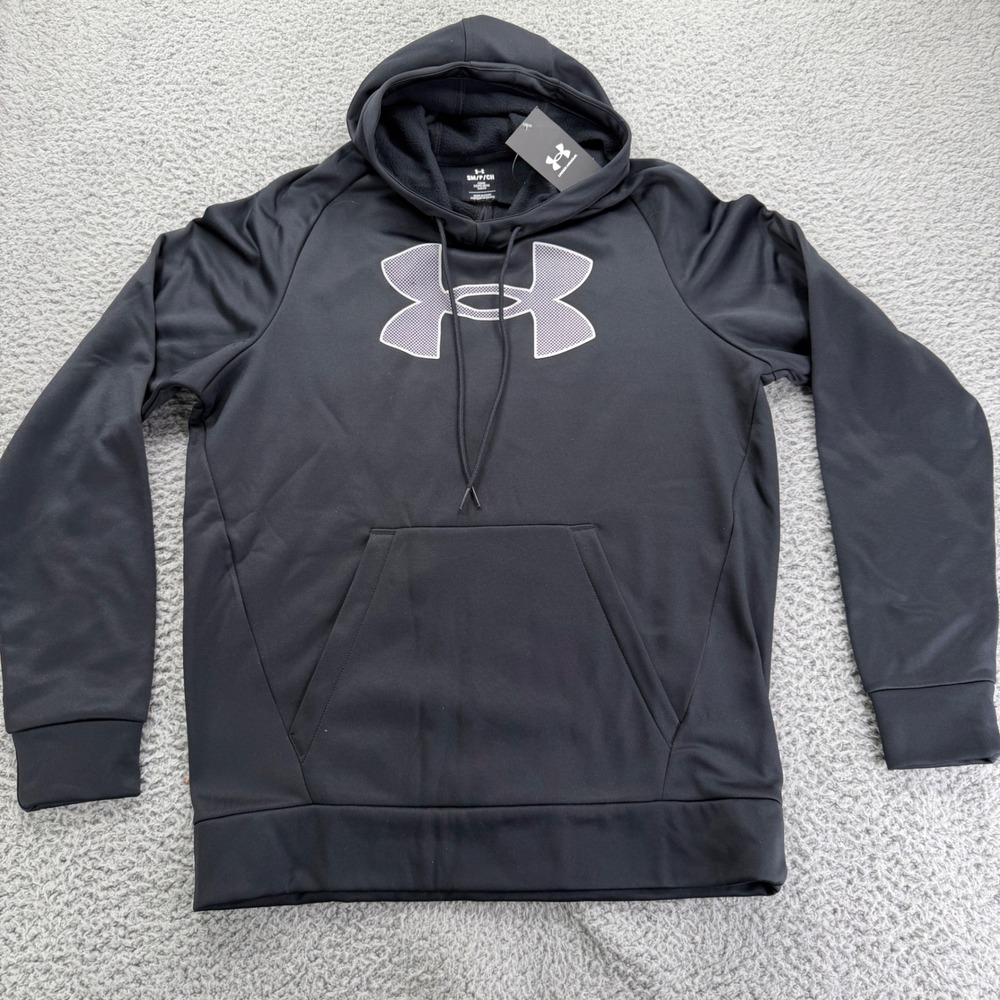 Under Armour‎ Mens Armour Fleece Big Logo Hoodie Black 1379854 Small NWT